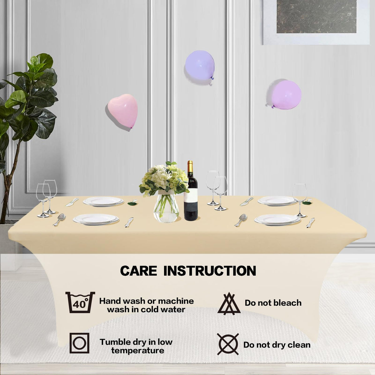 IVAPUPU tablecloth displayed in a buffet setup for events.