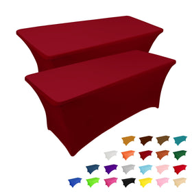 IVAPUPU burgundy 6ft rectangle tablecloth for elegant events with wrinkle resistance.