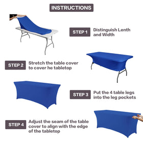 IVAPUPU four-way stretch tablecloth royal blue for a snug table fit.