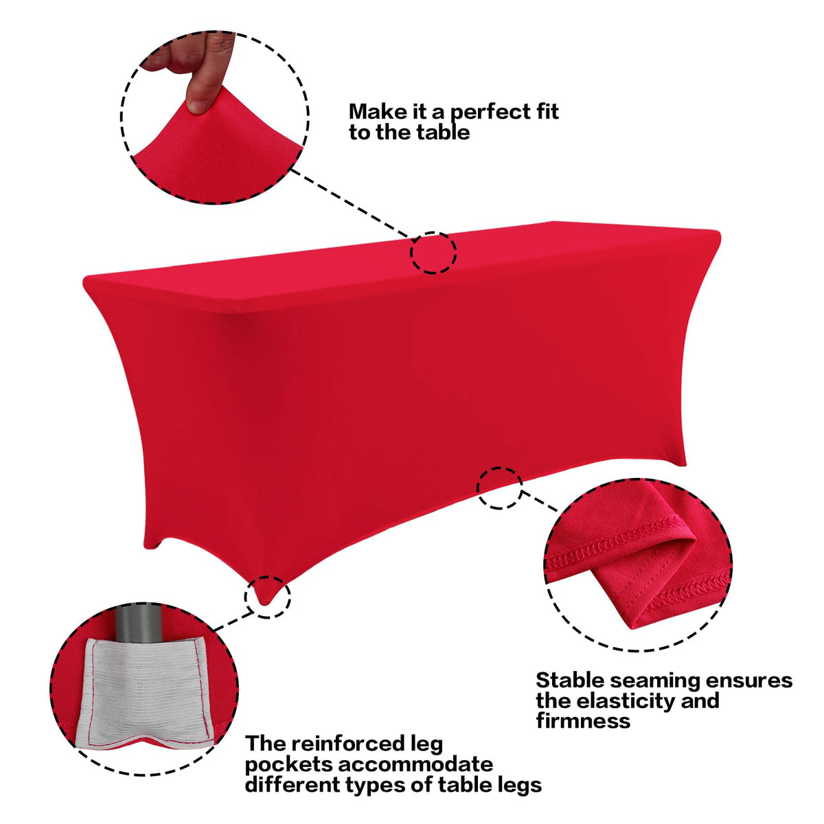 IVAPUPU rectangular stretch tablecloth securing a neat, uniform look on tables