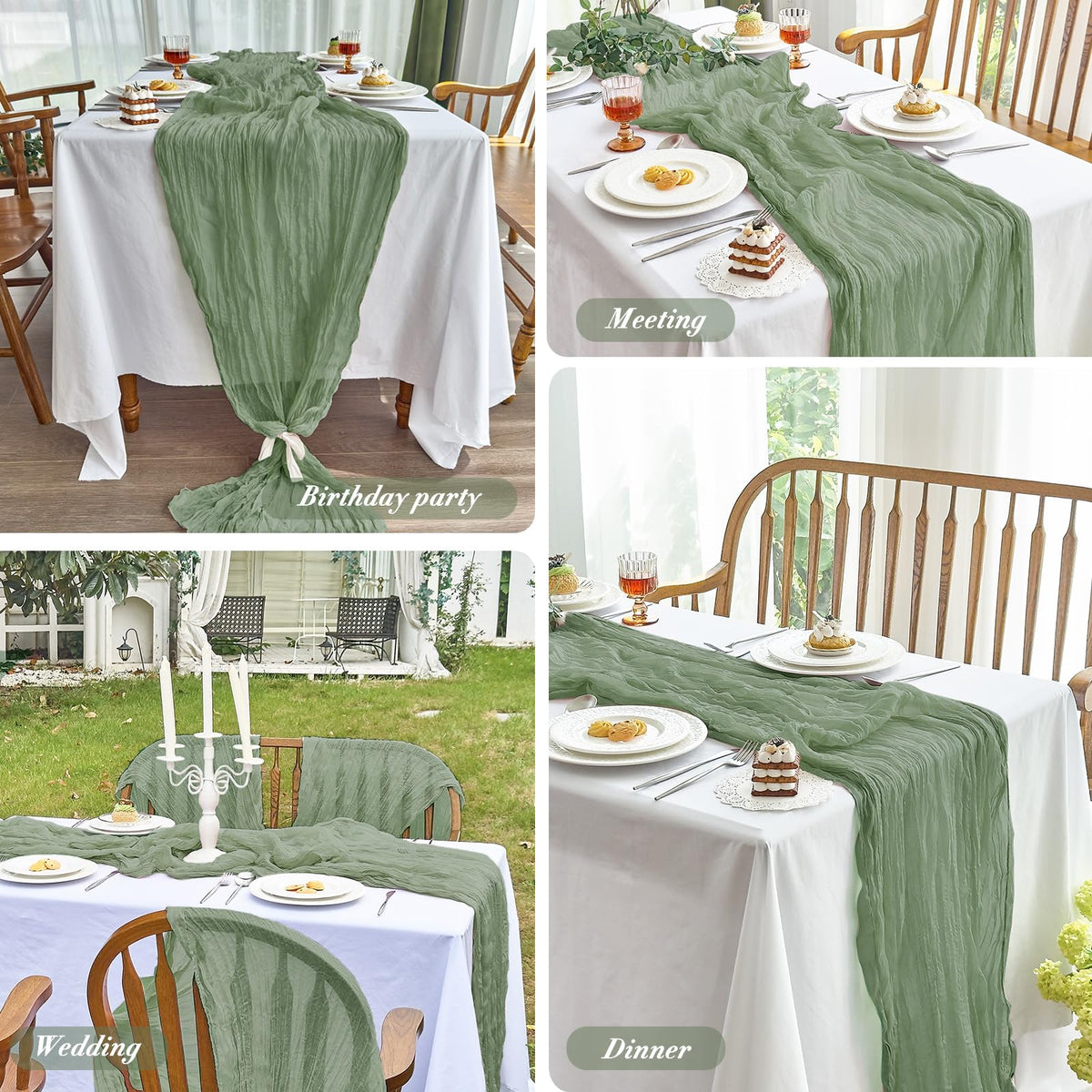 IVAPUPU reusable washable table runner supports easy care