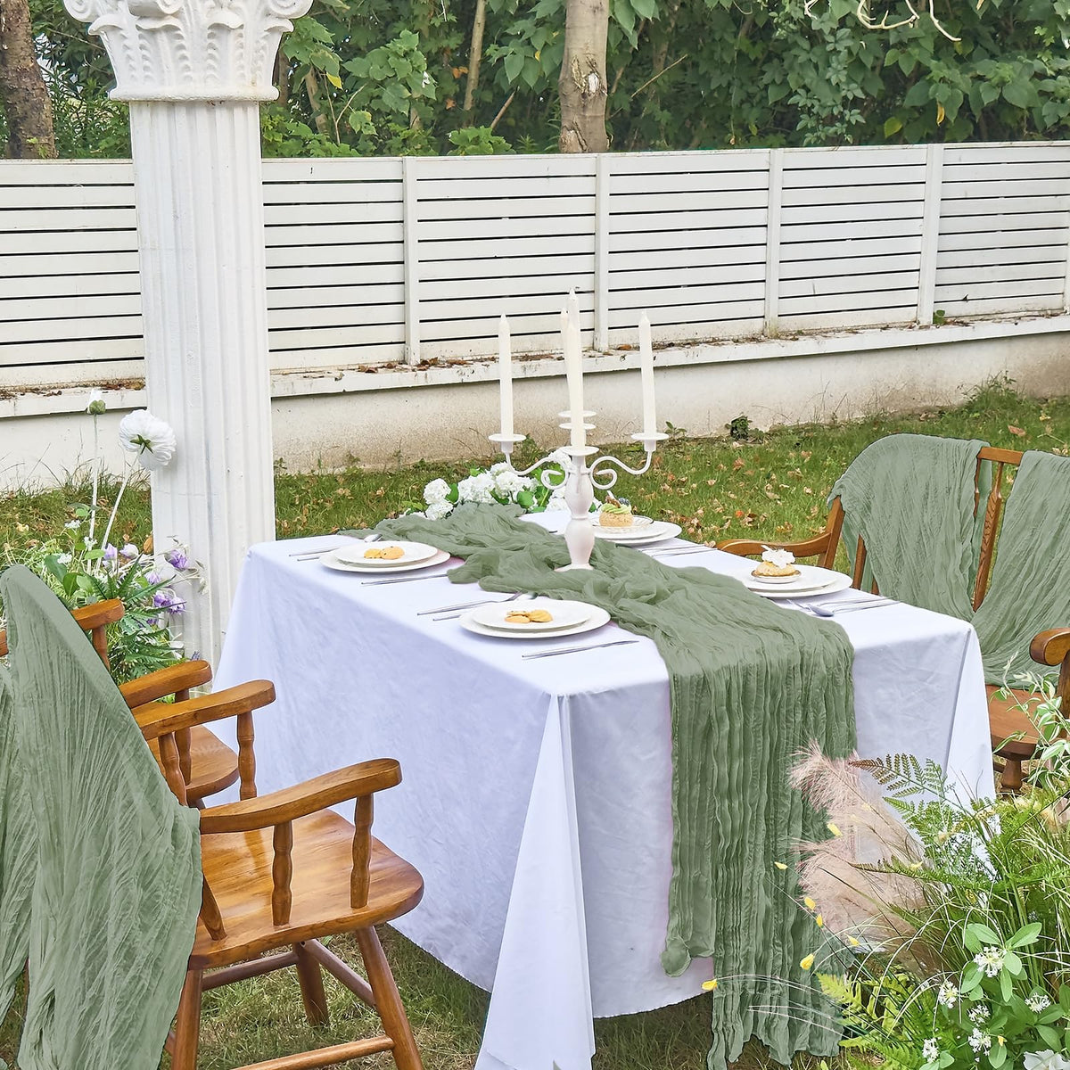 IVAPUPU sage green table decor for seasonal gatherings