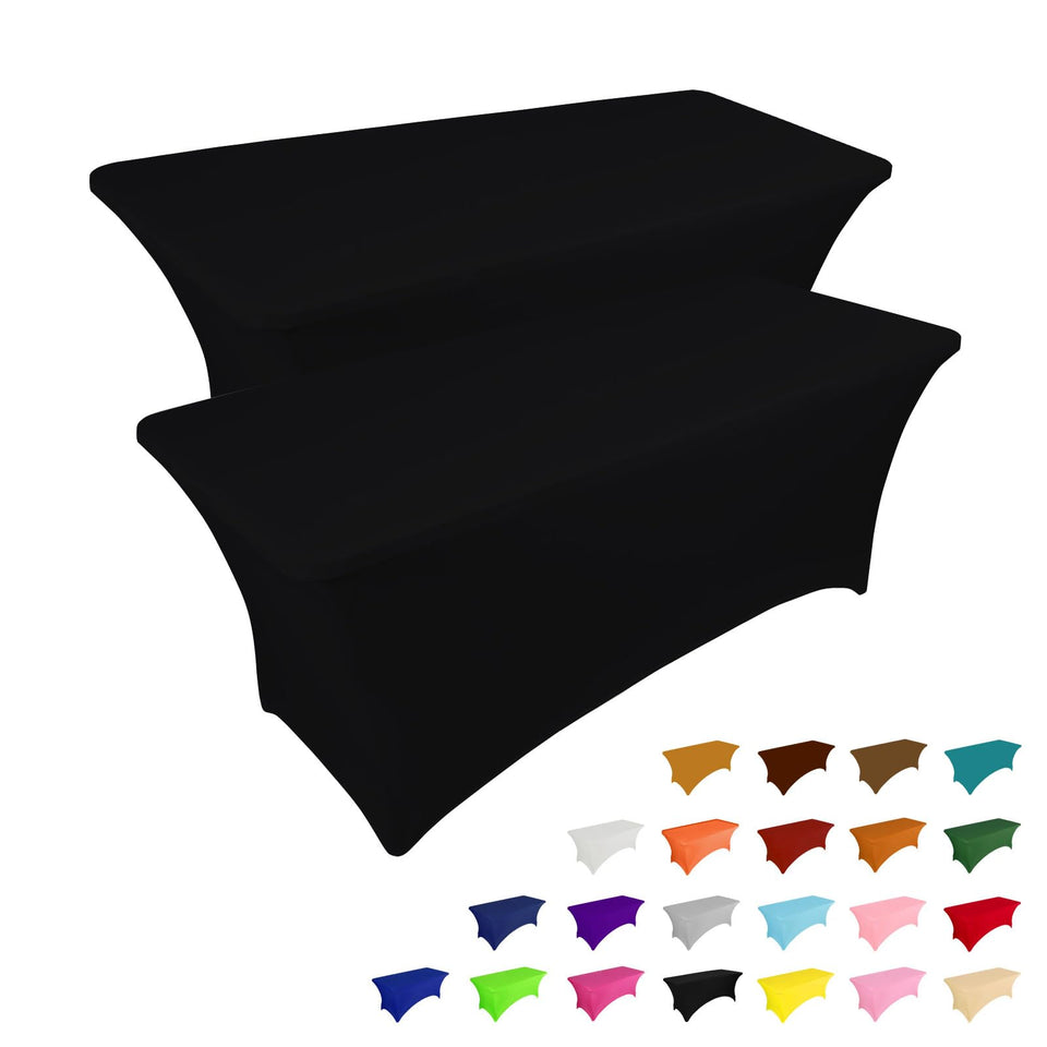 IVAPUPU tablecloth 6ft rectangular fitted secures the table for events.