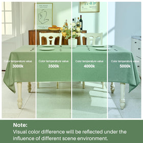 IVAPUPU outdoor patio dining with sage green tablecloth.