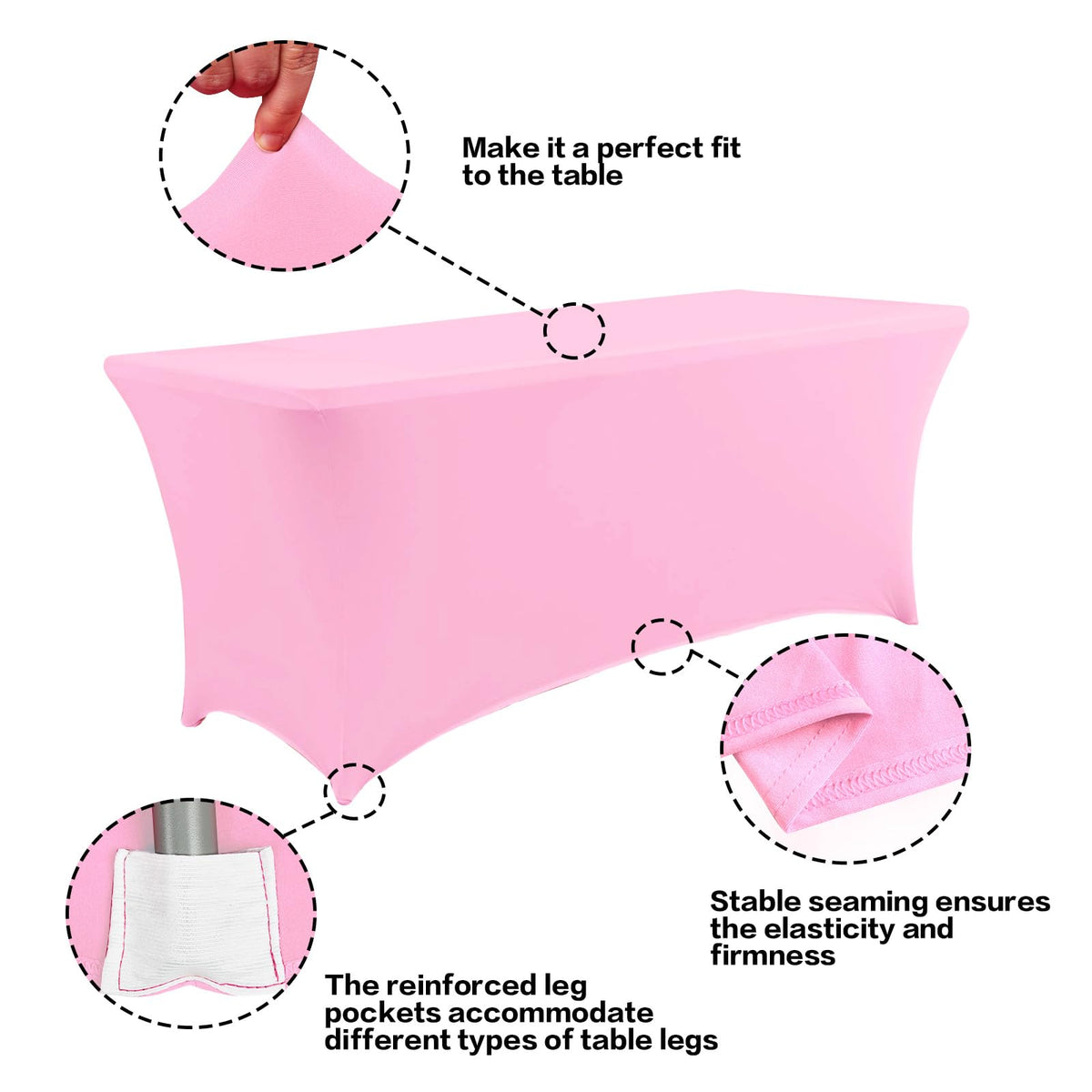 IVAPUPU washable pink tablecloth ready for easy cleanup and reuse.
