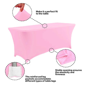 IVAPUPU washable pink tablecloth ready for easy cleanup and reuse.