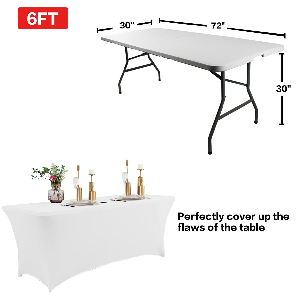 IVAPUPU washable spandex tablecloth offering easy care and reusable party decor.