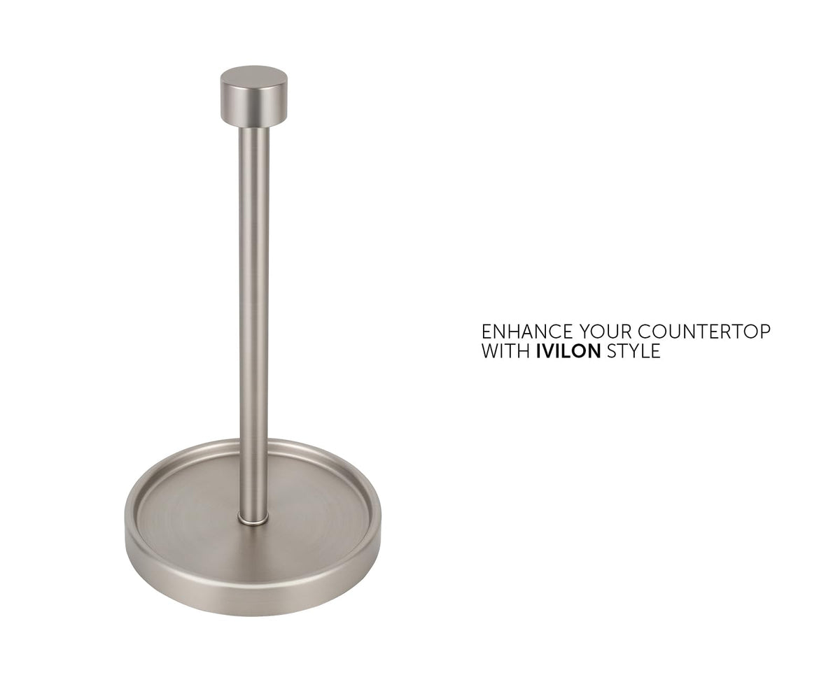 Ivilon paper towel holder highlighting a weighted base for steadiness