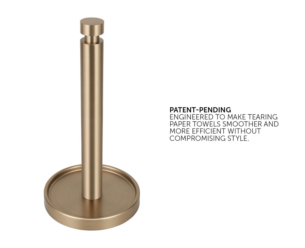 Ivilon countertop paper towel stand with weighted-base keeps rolls secure on any counter