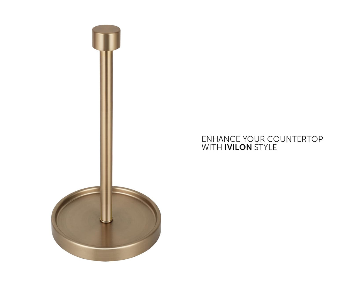 Ivilon warm gold paper towel holder with weighted base for stability