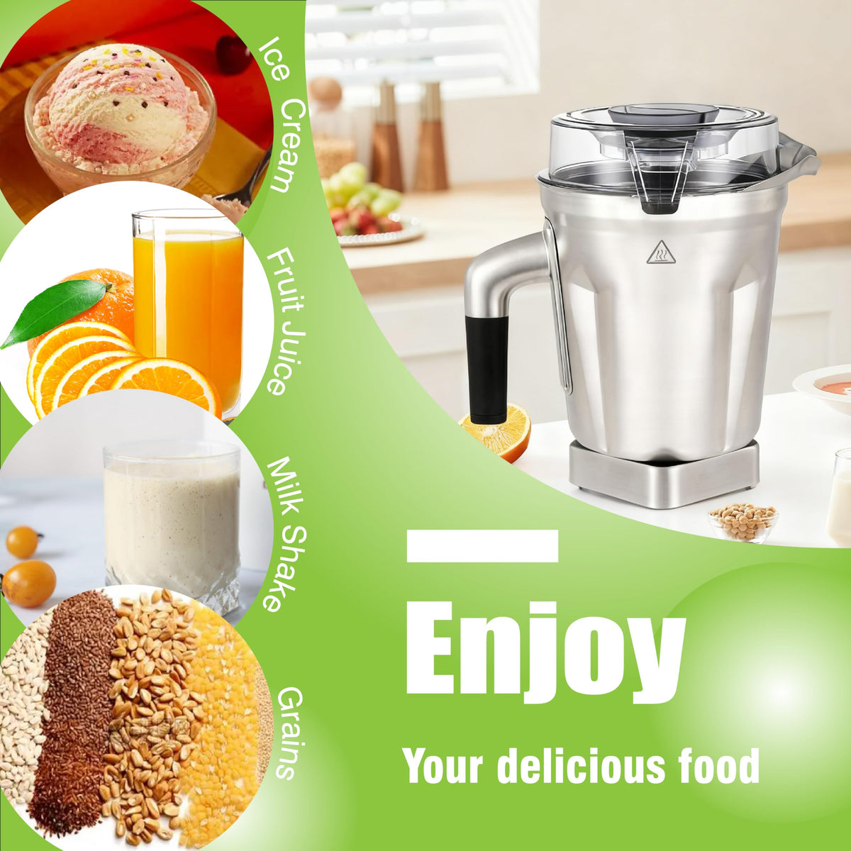 IVTCTV 64oz capacity supports large batches of smoothies and soups.