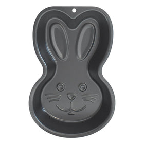 IVUIUVI Black Rabbit Cake Pan top view highlights its bunny shape for themed desserts.