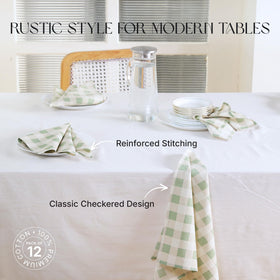 Ivy Heritage 18x18 napkins folded on a cloth table for versatile settings.