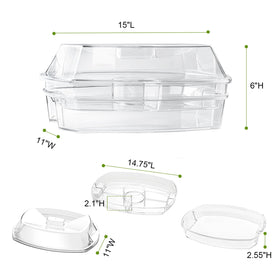 IVYHOME fruit and salad platter keeps produce chilled and appetizing