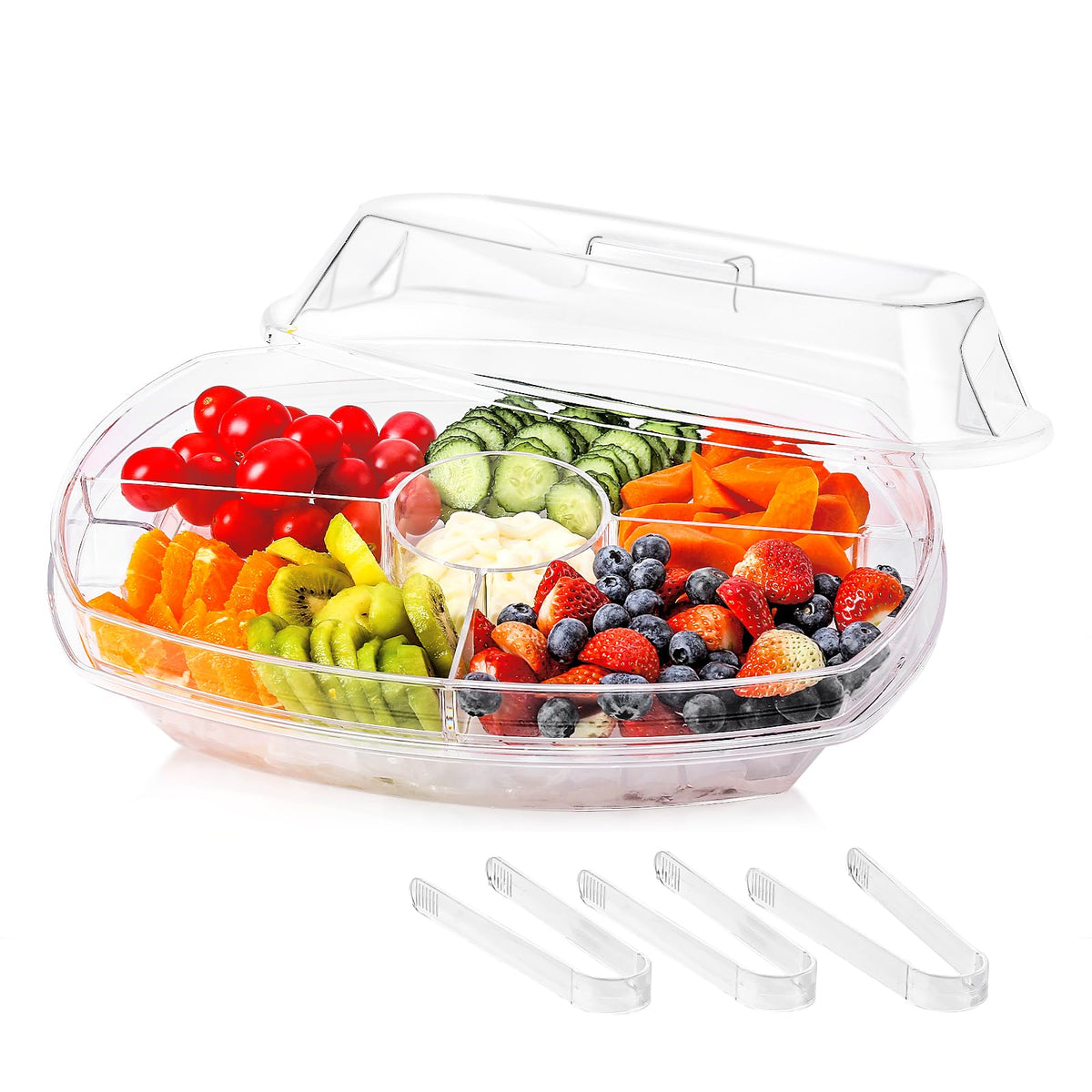 IVYHOME fruit ice tray with lid for refreshing fruit offerings at parties