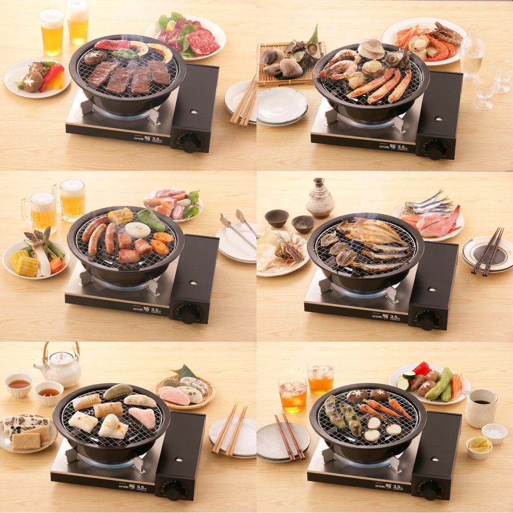 Iwatani CB-P-AM3 Aburi stovetop grill pan portable-stove-fit for travel.