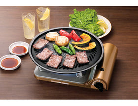 Iwatani BBQ Grill Plate Large drainage-dish feature guiding fats away for cleaner grilling.