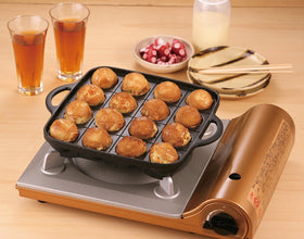 Versatile Iwatani pan supports takoyaki and other bite-sized treats.