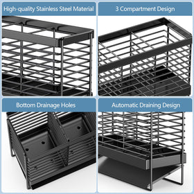 IWNTWY three-compartment design keeps knives, forks, and spoons organized