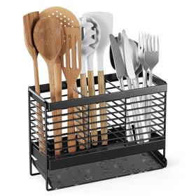 IWNTWY Utensil Holder stainless steel close-up shows rust-resistant durability