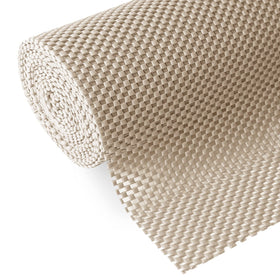 Iwtmm shelf and drawer liner in beige with non-slip surface for secure storage.