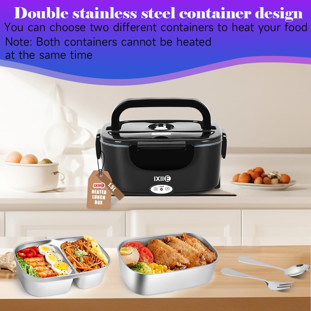 IXIIE dual-container design offers flexible portions for singles or shared lunches.