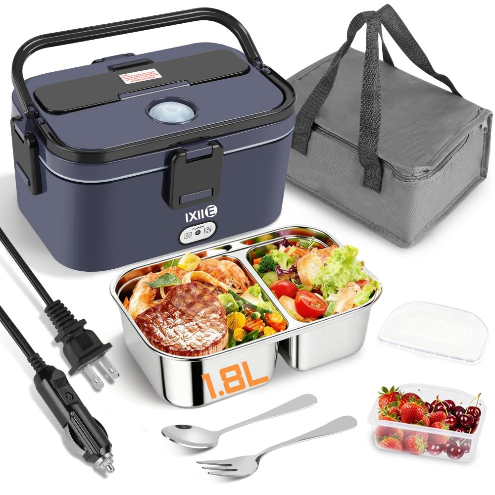 IXIIE electric lunch box with dual compartments keeps flavors separate for a fresh meal