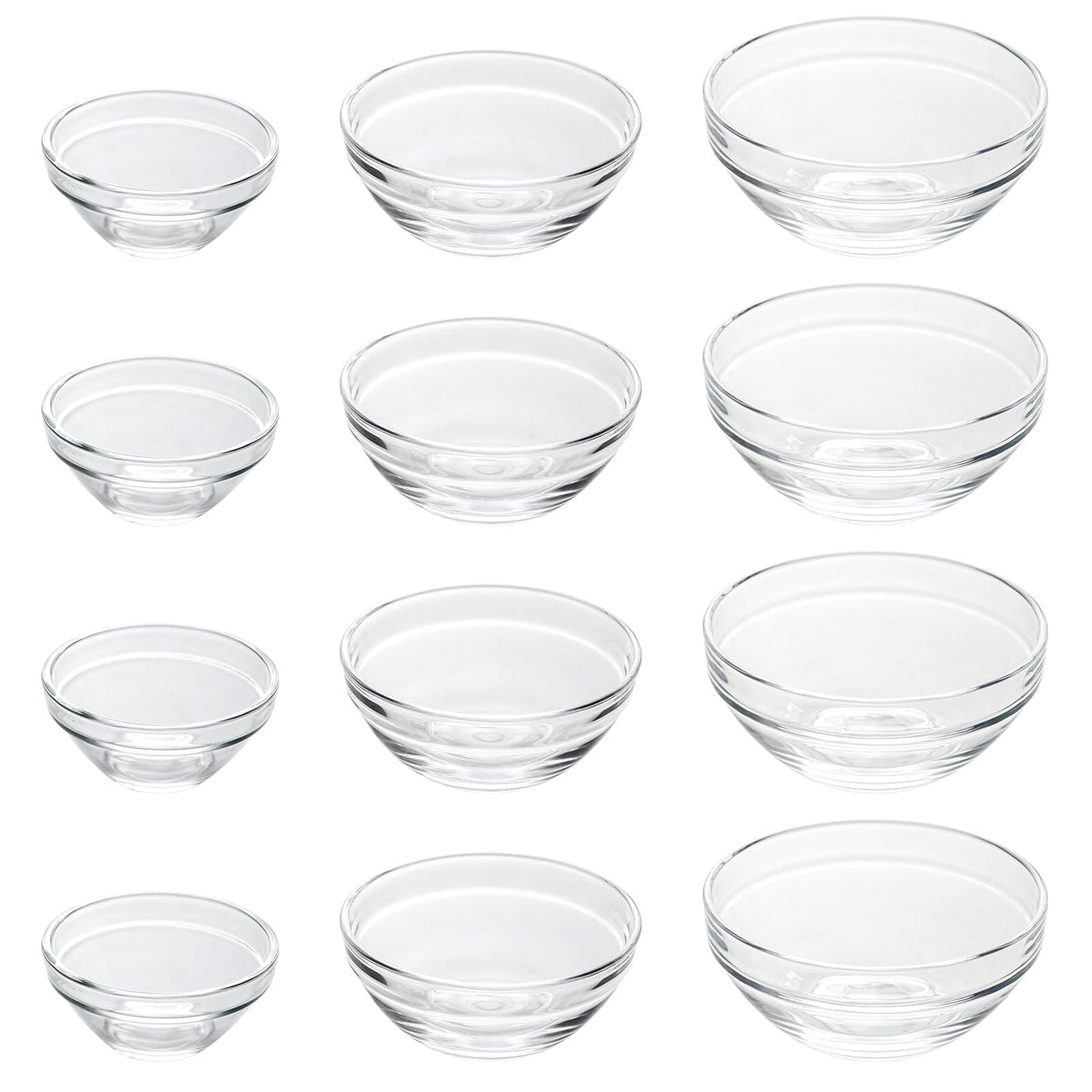 Iyulania clear glass bowls 2.5 oz for precise prep portions.