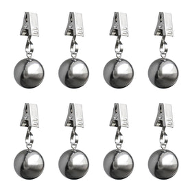 Iyulania heavy-duty tablecloth weights with clips secure outdoor dining.