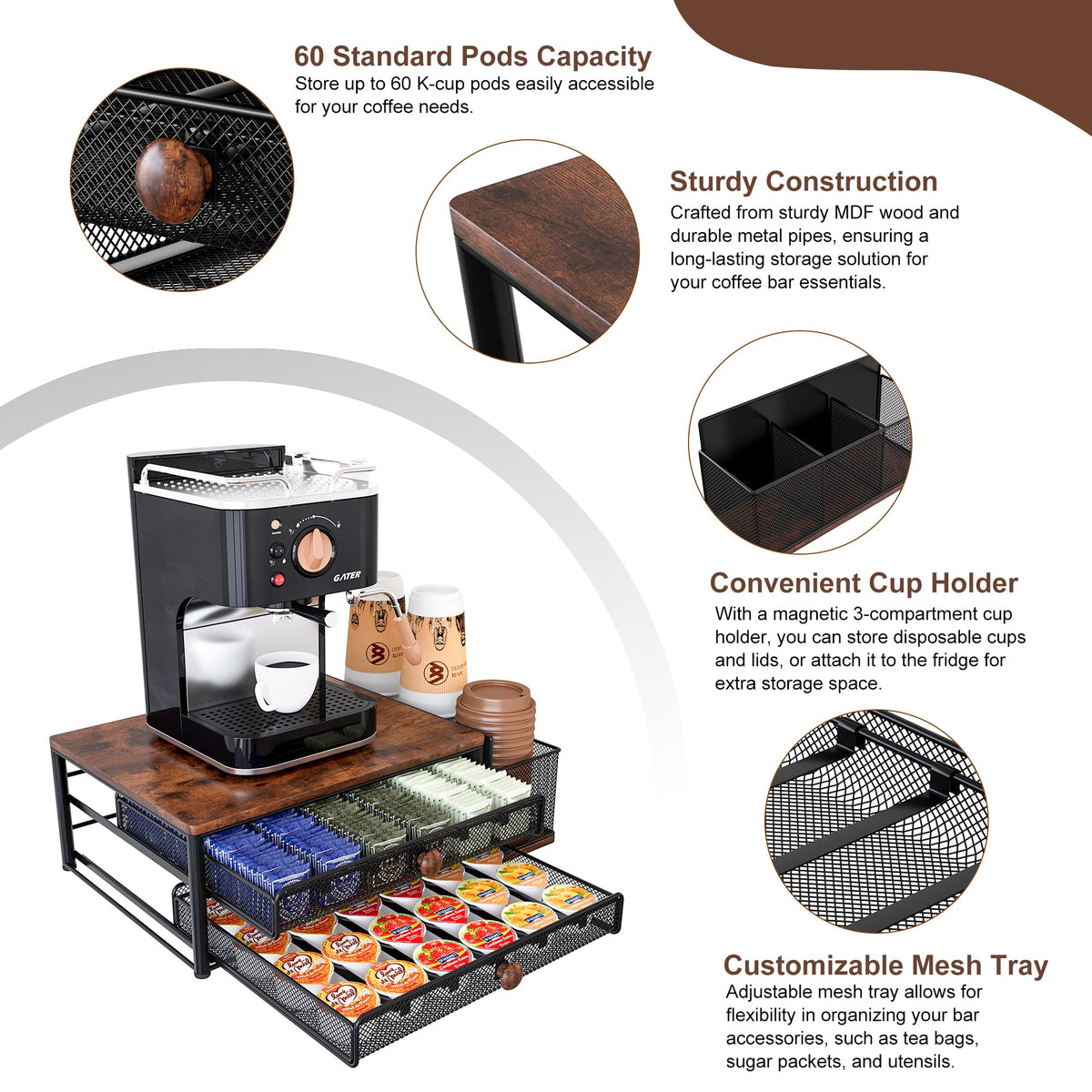 IZLIF two-tier drawer open for quick pod access