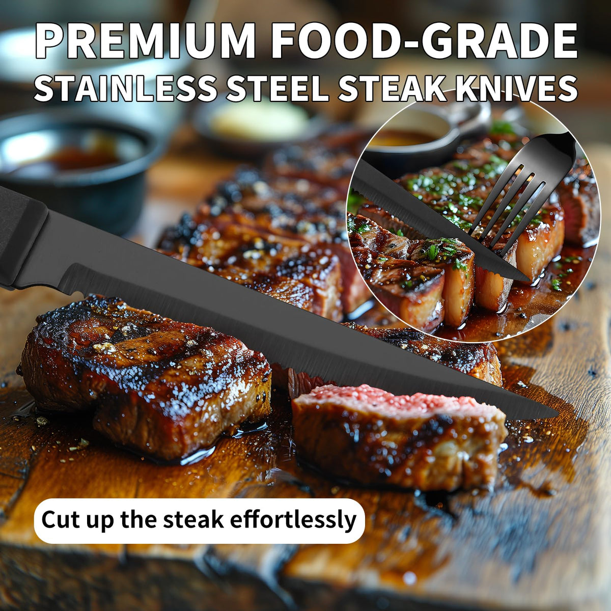 Izurok professional-grade serving utensils include tong, slotted spoon, and carving fork