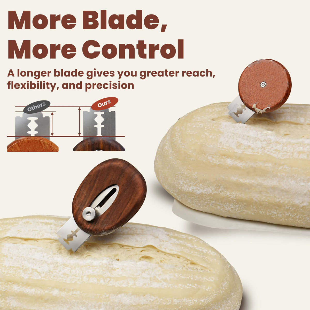 Ergonomic grip supports natural finger placement for controlled scoring