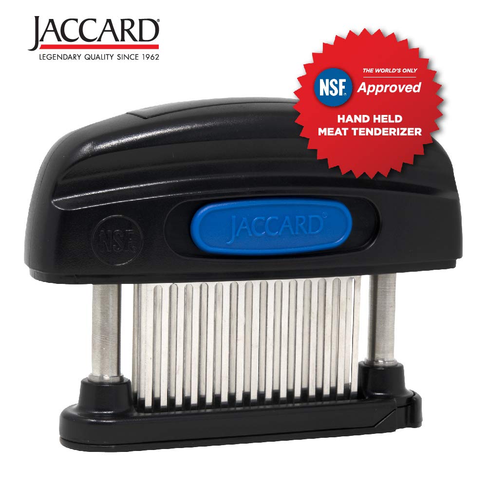 Jaccard tenderizer black design blends into kitchen aesthetics.