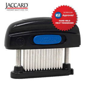 Jaccard tenderizer black design blends into kitchen aesthetics.