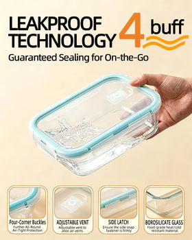 JACCOOTHALIA rectangle 21-6oz glass container keeps leftovers visible