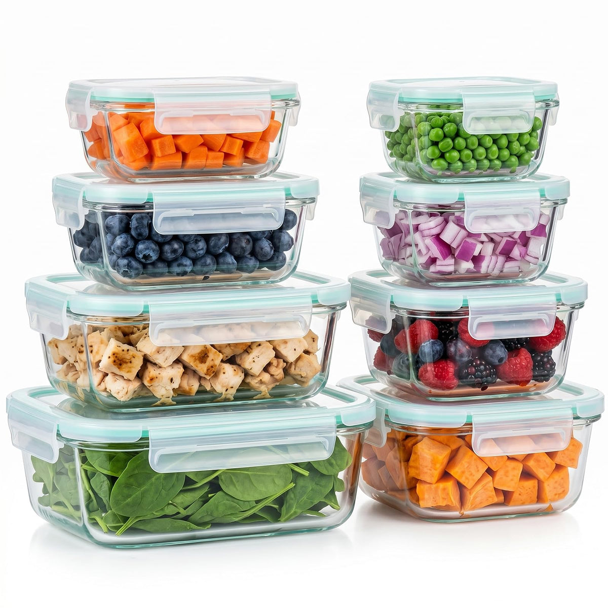 JACCOOTHALIA rectangle 35-2oz glass container for meal prep and leftovers