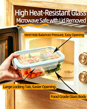 JACCOOTHALIA rectangle 5-4oz glass container compact and portable