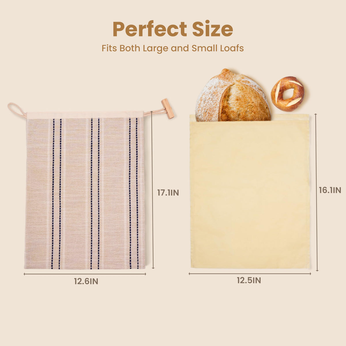 Sourdough storage kit with two bags and accessories from JACYAO'S