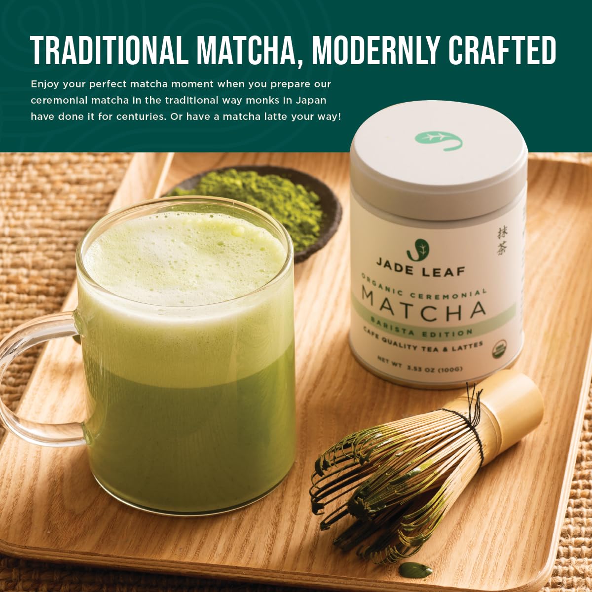 Jade Leaf Matcha chashaku scoop measures precise portions for balanced taste