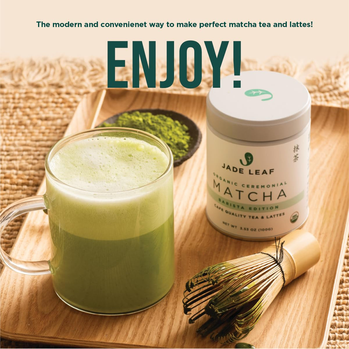 Jade Leaf Matcha bowl showcases traditional design with modern glaze.