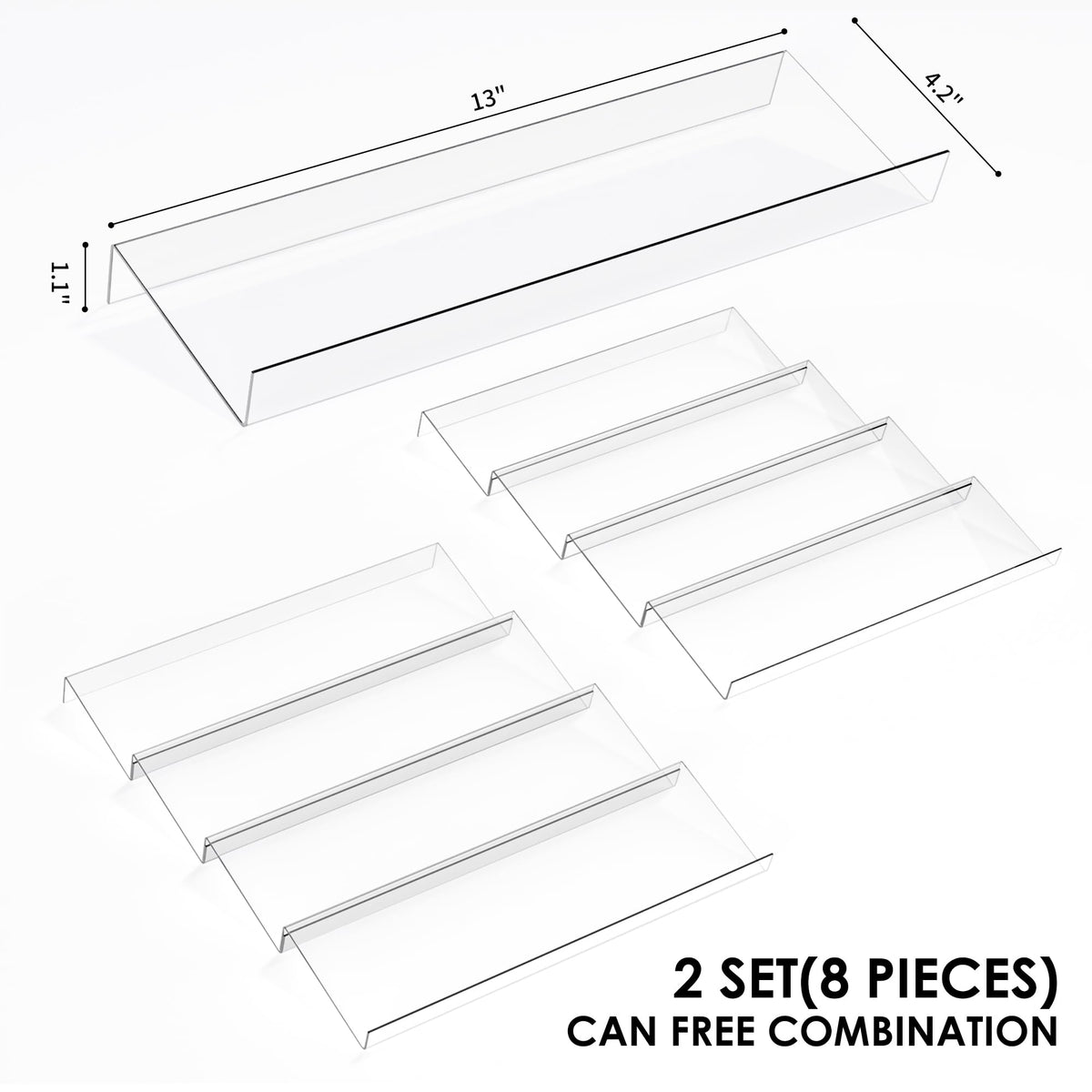 Jadehom clear acrylic spice tray tilted design improves label readability.