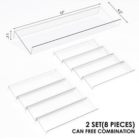 Jadehom clear acrylic spice tray tilted design improves label readability.