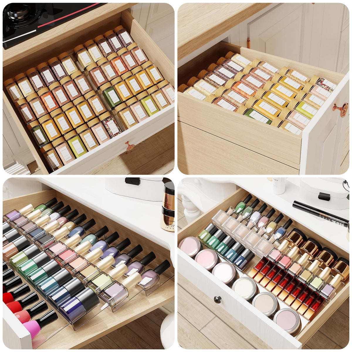 Jadehom expandable spice drawer insert to fit drawers up to 26 inches.