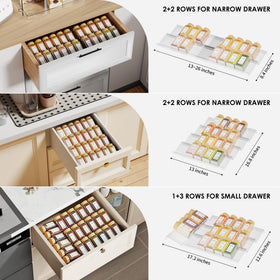 Jadehom kitchen organizer keeps condiments neatly arranged and accessible.