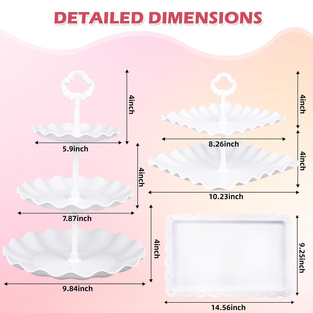 Jaevorite white dessert trays framing pastries for baby showers