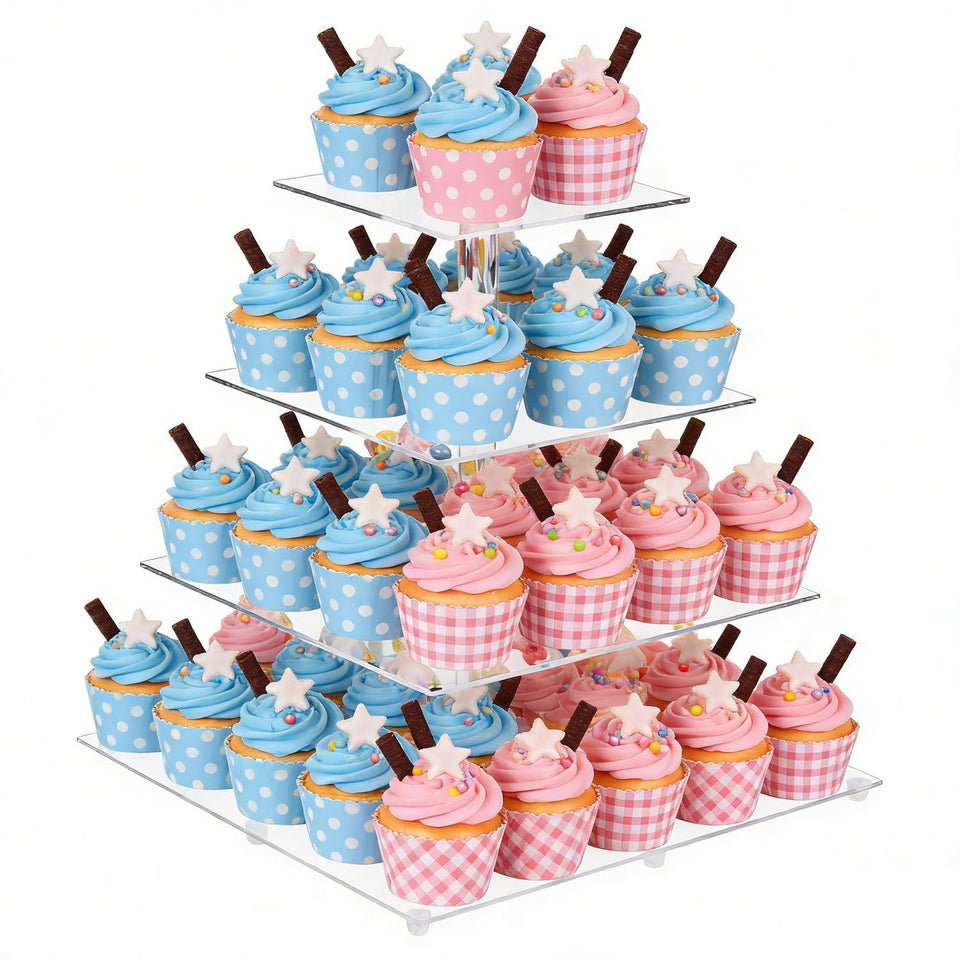 Jaevorite 4-tier cupcake stand assembly view for quick, organized setup.