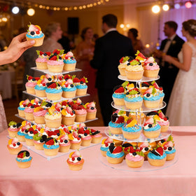 Jaevorite capacity 50 cupcakes stand for abundant party desserts.