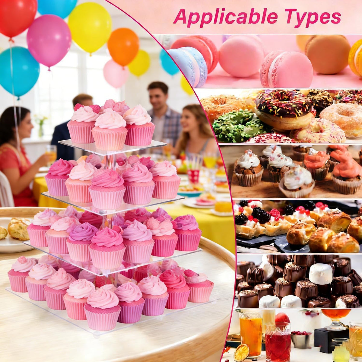 Jaevorite durable acrylic cupcake display with sleek, premium look.