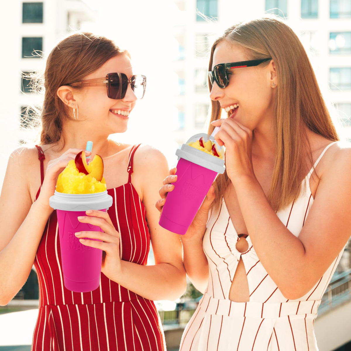Jairuty slushie cup 2in1 straw spoon for easy serving