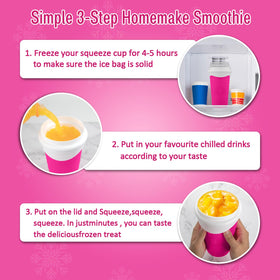 Jairuty slushie cup easy-use steps for fast frozen drinks.